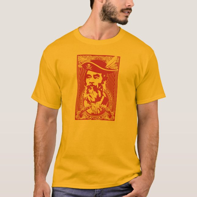 Skäggig Saddam Hussein porträttT-tröja Tee Shirt (Framsida)