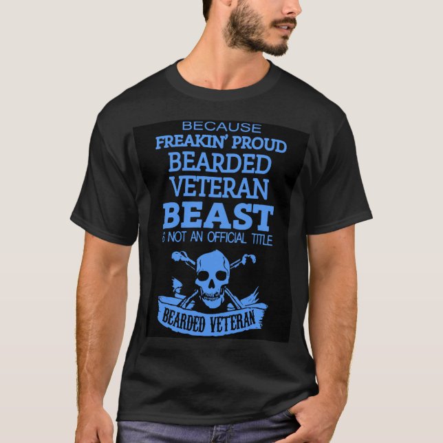 Skäggig Veteran T Shirt (Framsida)