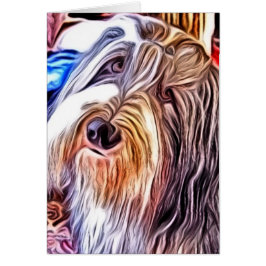 Skäggigt Colliemålningkort OBS Kort