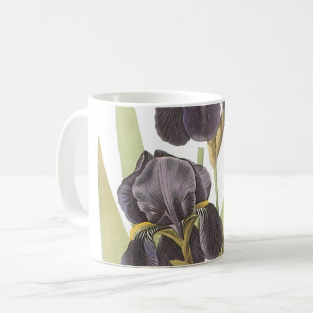 skäggiliris (Iris germanica) av Redouté Kaffemugg (Framsida vänster)
