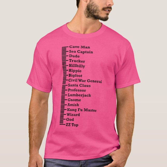 Skäggmätningsdiagram Skägg För Skägg T Shirt (Framsida)