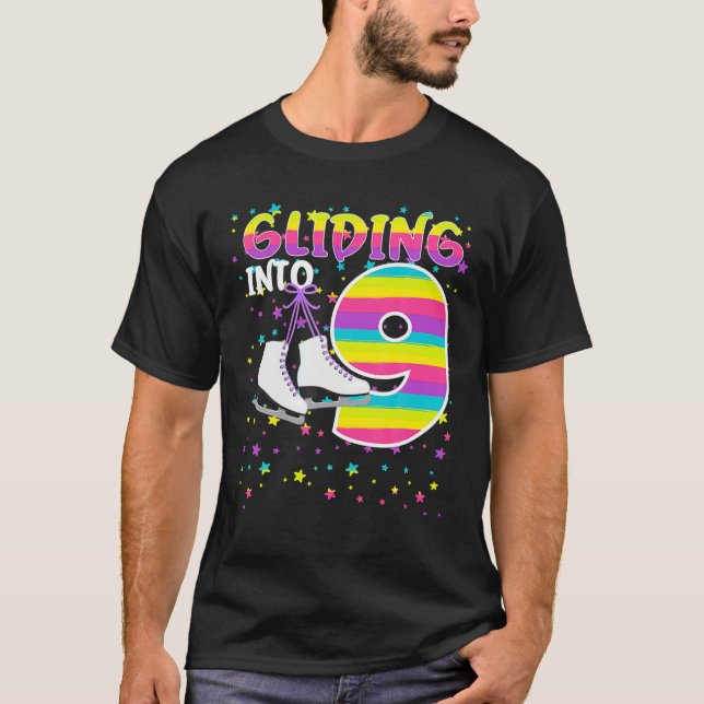 Skäggning 9:e födelsedagshuset som glider in i 9 å t shirt (Framsida)