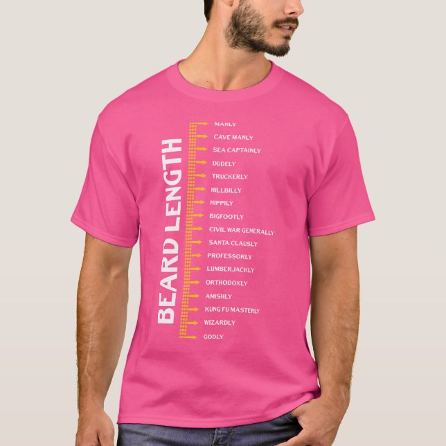 Skäggväxt Rolig Skägg Linjal T Shirt (Framsida)