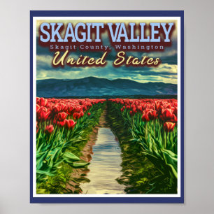 SKAGIT VALLEY - TULIP FÄLT - SKAGIT WASHINGTON POSTER