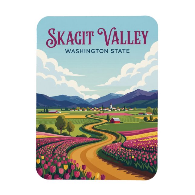 Skagitdalen USA Magnet (Vertikal)