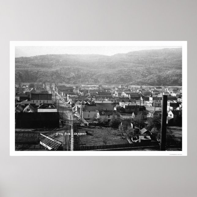 Skagway, Alaska Birdseye 1915 Poster (Framsidan)