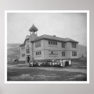 Skagway Alaska kommunal skola 1906 Poster