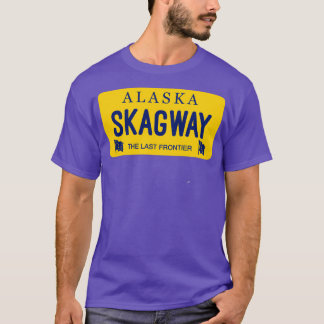 Skagway Alaska License Plate City Namn T Shirt