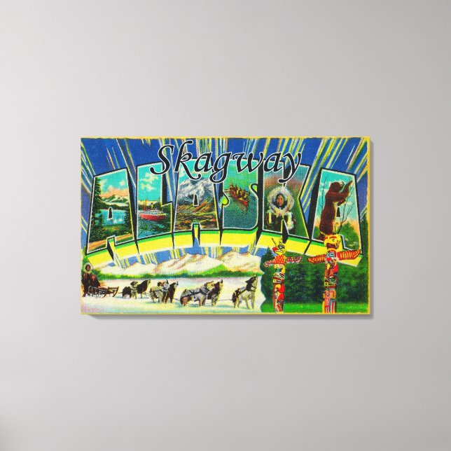 Skagway, Alaska - Stora Brev Scenes Canvastryck (Framsida)