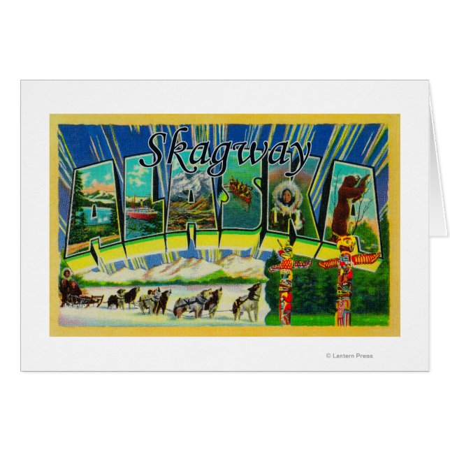 Skagway, Alaska - Stora Brev Scenes Hälsningskort (Framsidan Horizontal)
