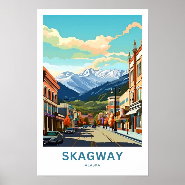 Skagway Alaska Travel Skriv ut Poster (Framsidan)