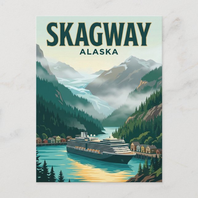Skagway kryssningshamn Alaska Vykort (Framsida)