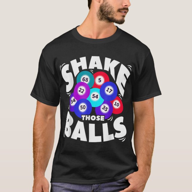 Skaka Bollar Funny Bingo T Shirt (Framsida)