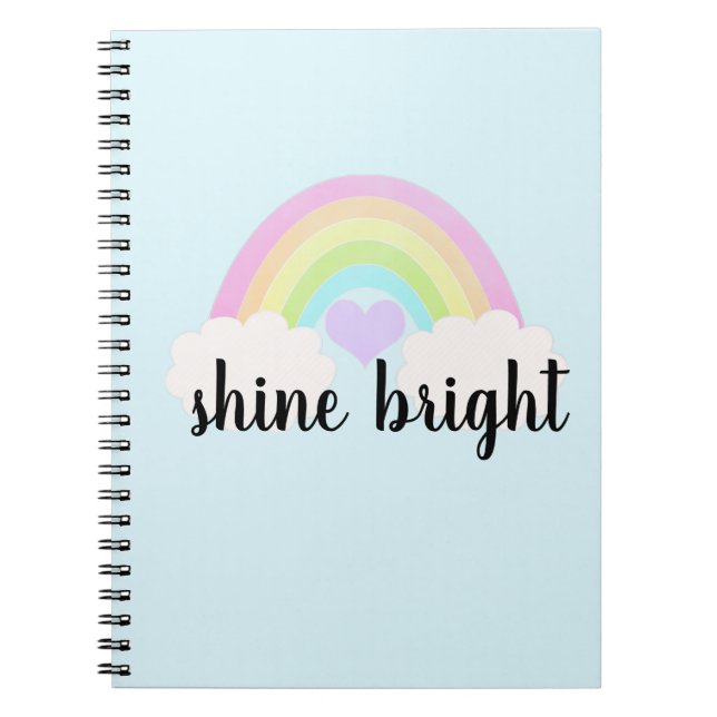 Skaka Bright Pastel Watercolor Rainbow Anteckningsbok (Framsidan)