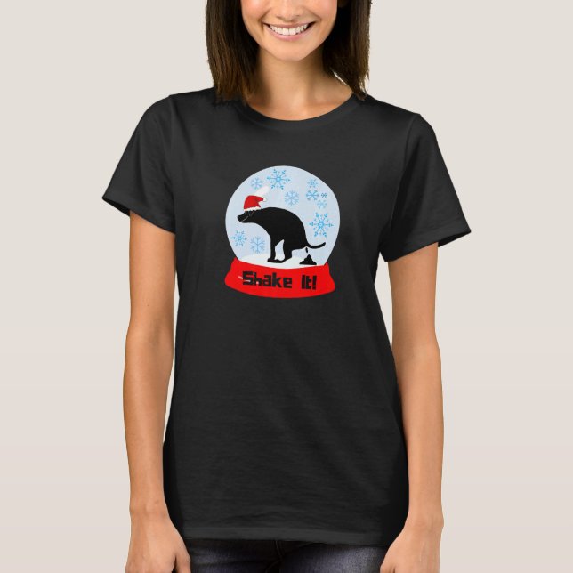 Skaka den bajsande hundglobus t shirt (Framsida)