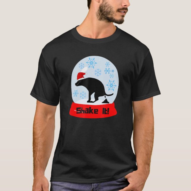 Skaka den Pooping Hund Globe T Shirt (Framsida)