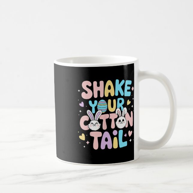 Skaka din bomullssaft Svan Cute Påskhare Eas Kaffemugg (Höger)