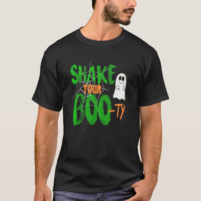 Skaka din Booty Ghost Funny Halloween Pun T T Shirt (Framsida)