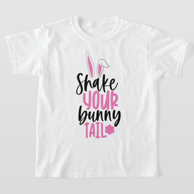 Skaka din Bunny Svan Girls Påsk T-shirt (Laydown)