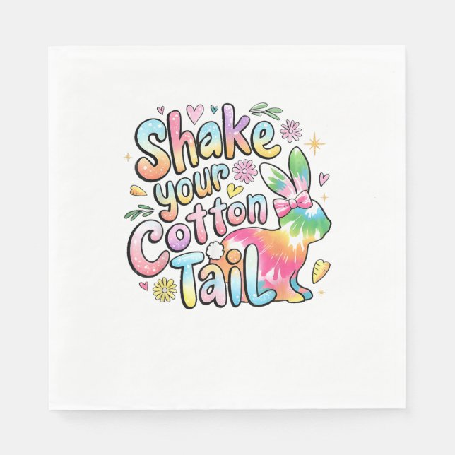 Skaka din Cotton Svan Funny Retro Påskhare Ki Pappersservett (Framsidan)