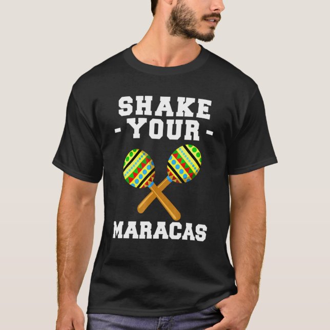 Skaka din maracas Latin Mexican Music Sombrero Fi T Shirt (Framsida)