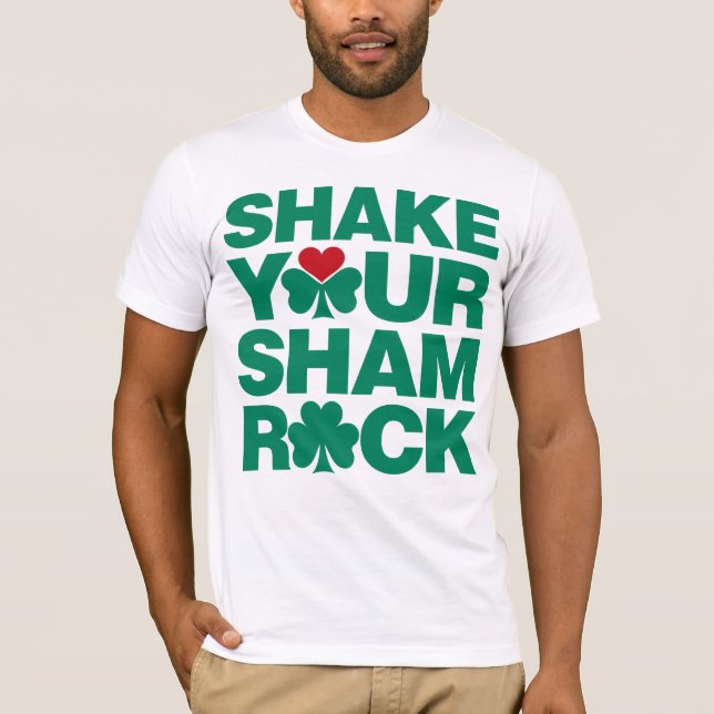 Skaka din Shamrock - grönt T Shirt (Framsida)