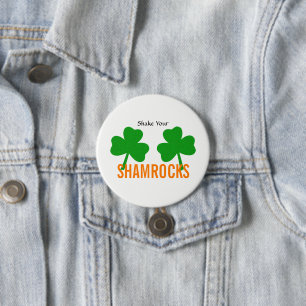 Skaka din Shamrock Lycka Irländsk fest Knapp