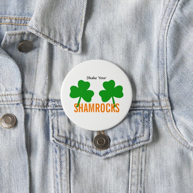 Skaka din Shamrock Lycka Irländsk fest Knapp (In Situ)