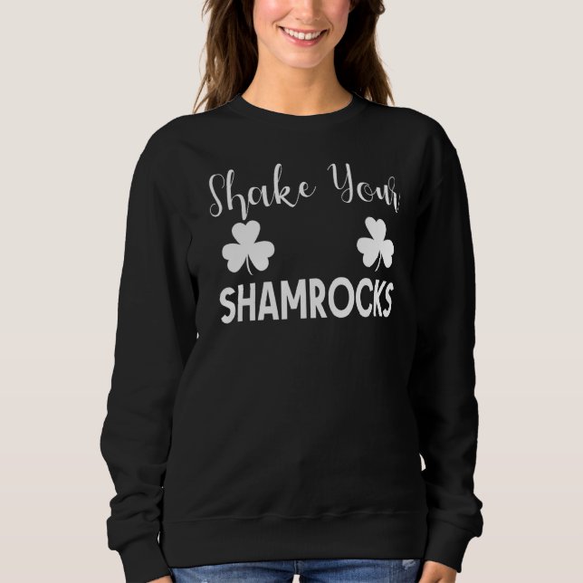 Skaka din Shamrocks St patricks day Irish Vuxen H T Shirt (Framsida)