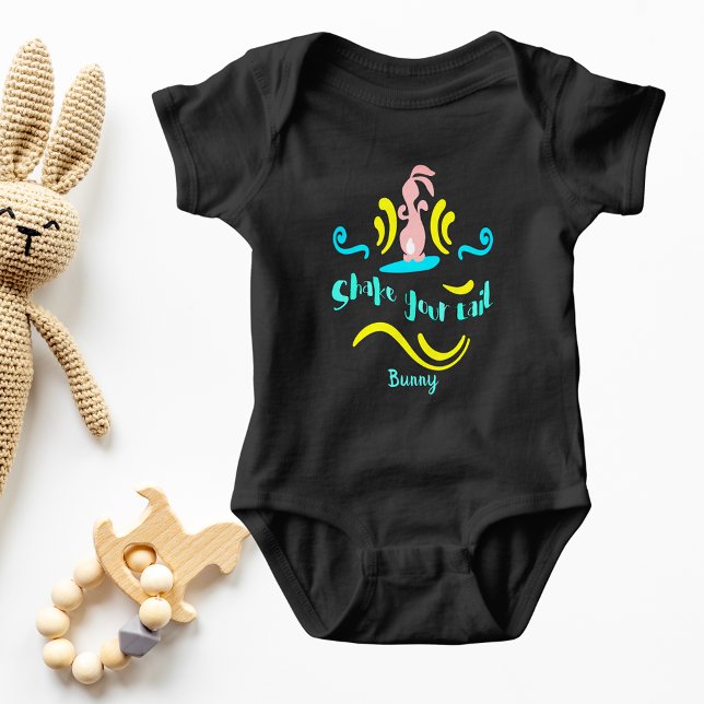 Skaka din Svan Bunny Dancing Rabbit T Shirt (Shake Your Tail Bunny Dancing Rabbit Baby Bodysuit)