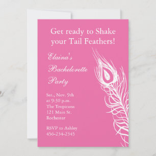 Skaka din Svan Feathers Bachelorette (fuchsia) Inbjudningar