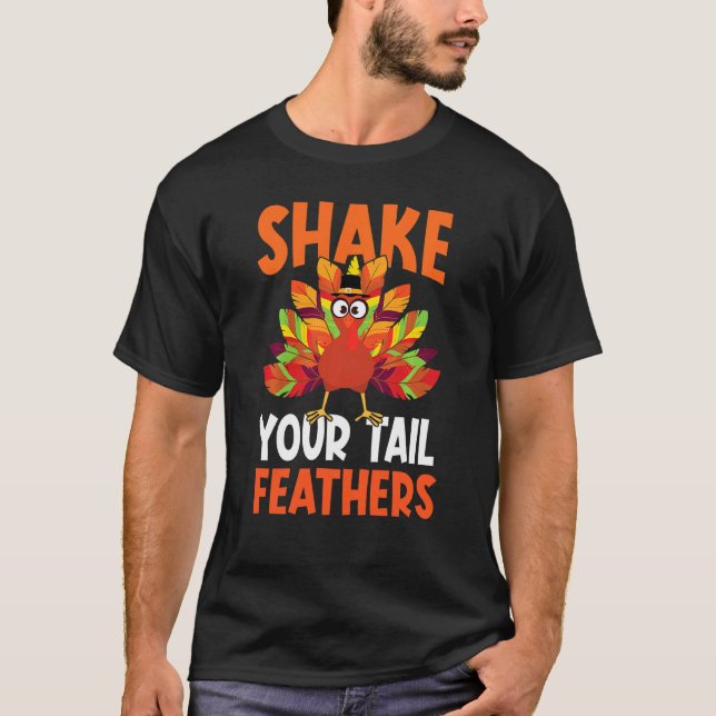 Skaka din Svan Turkiet Feather Humor Funny Thanksg T Shirt (Framsida)