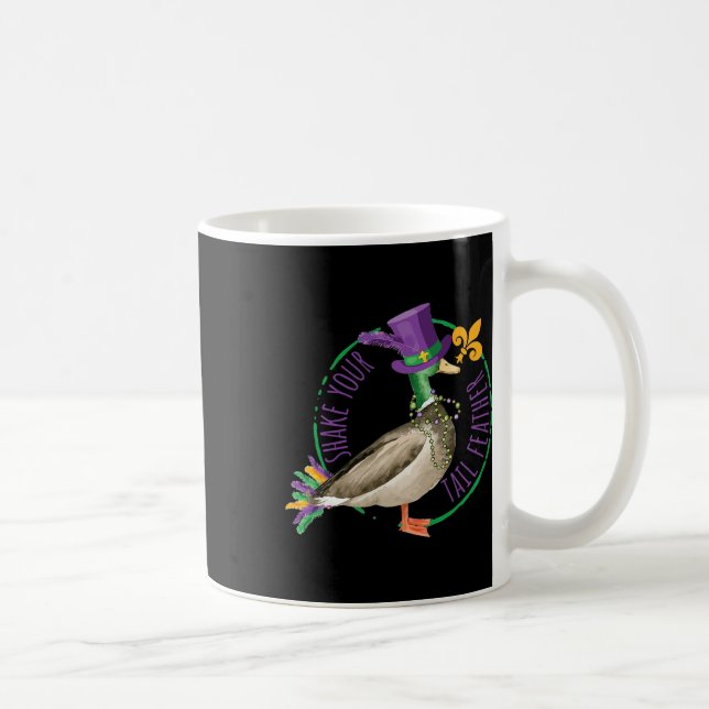 Skaka Din Svansfjäder Mardi Gras Pärlor Roligt Par Kaffemugg (Höger)