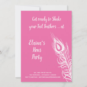 Skaka dina stjärtfjädrar Hens Party rosa Inbjudningar