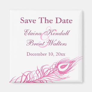 Skaka dina Svan Feathers Spara datumet (fuchsia) Magnet