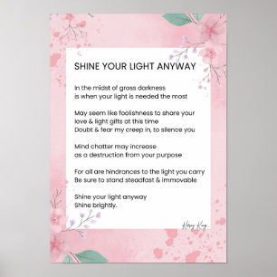 Skaka ditt ljus i alla fall, Dikt poetry Poster