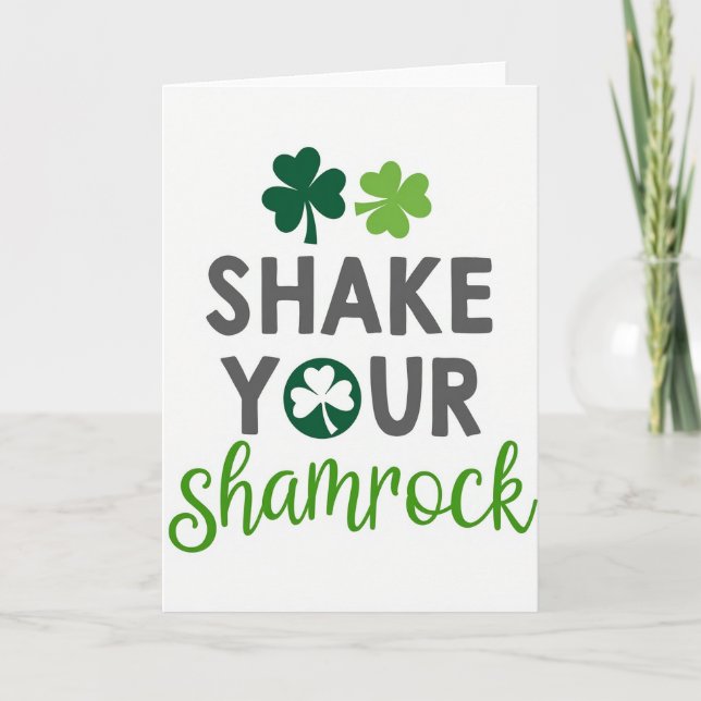 Skaka Ditt Shamrock Grönt Kort (Framsida)