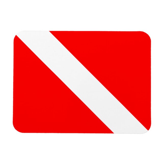 Skaka Flagga dykare nedåt Magnet (Horisontell)