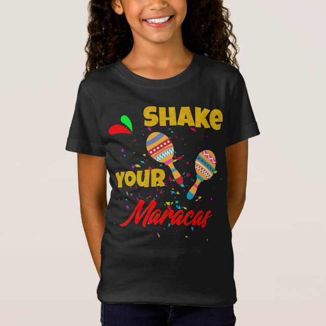 Skaka Maracas Cinco de Mayo Fiesta T-Shirt (Framsida)