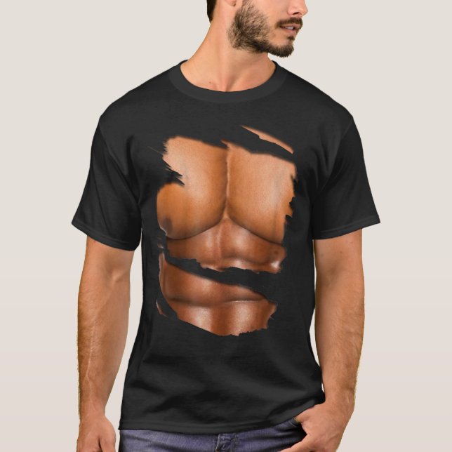 Skaka muskeln under kläder 6 förpackningar Rippade T Shirt (Framsida)