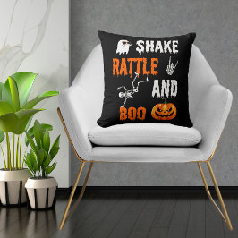 Skaka, rattle, Boo Roligt Skeleton Pumpkin Hallowe Kudde
