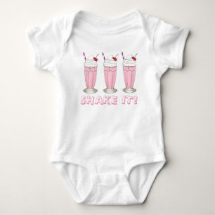 Skaka! Rosa jordgubbsice Cream Shop Milkshake Tee Shirt