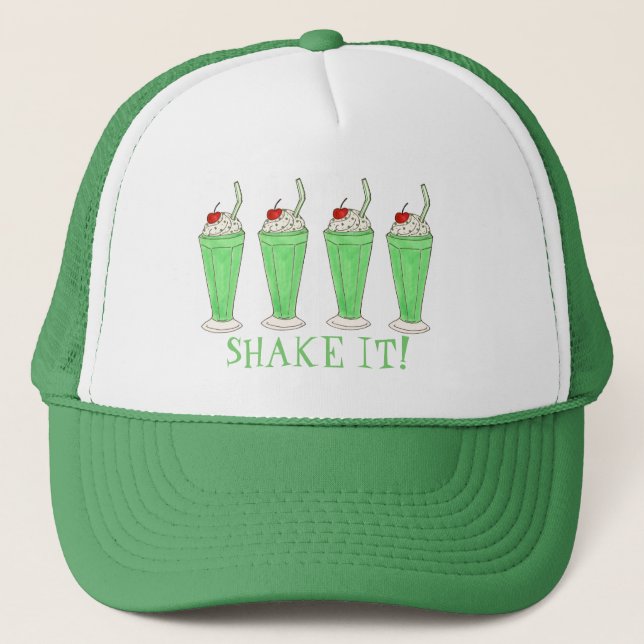 Skaka! Shamrock St. Patrick's Day Milkshake Truckerkeps (Framsida)