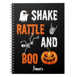 Skaka, skallra, Boo Rolig Skelettpumpa Halloween Anteckningsbok