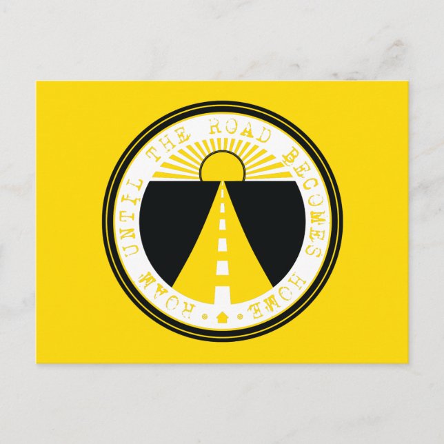 Skaka tills vägen blir hemma vykort (Framsida)