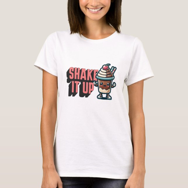Skaka upp choklad Milkshake Pun T Shirt (Framsida)