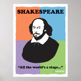 Skakespeare, 18-tums x 24-tums färglöst klassrumsP Poster