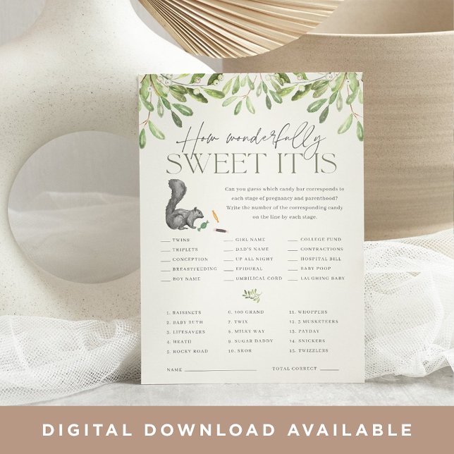 Skaketekorre Baby Shower Candy Game Card Inbjudningar (Skapare uppladdad)