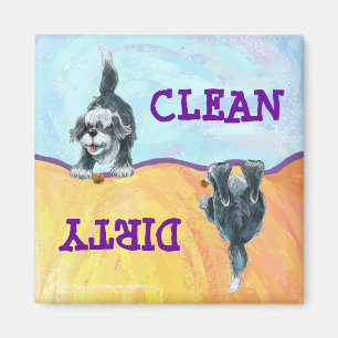 Skakiga fårhuvuden och Hund Dirty/Clean/Clean Magnet