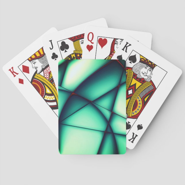 Skaklösa skärsår, grönt till grönaktig beige casinokort (Baksidan)